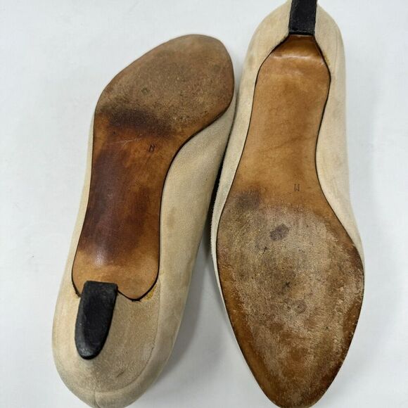 Perry Ellis‎ Nude Portfolio Suede Kitten Heel Size 7.5 - Picture 7 of 8